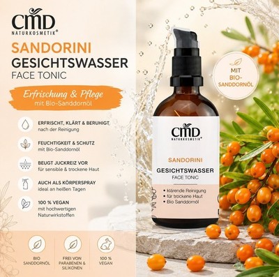 CMD Sandorini Gesichtswasser Bio-Sanddornöl vegan trockene Haut - 100 ml