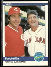 1984 Fleer #640 Johnny Bench / Carl Yastrzemski Reds 3303I