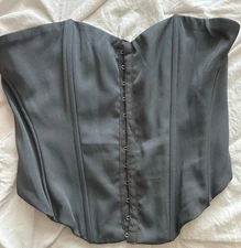 Princess Polly charcoal satin corset size 4