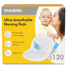 Medela Ultra-Breathable Nursing Pads, Highly Absorbent, Super Soft, Discreet Des