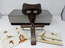 Antique Wooden Stereoscope Slide Viewer w/ Box - AMAZING CONDITION 