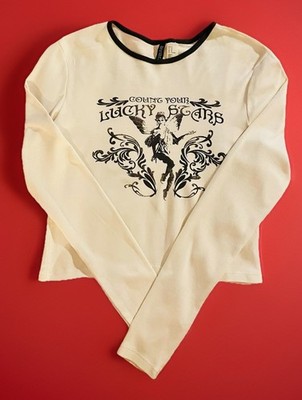 Divided H&M Women s Teens Crop Top  Count Your Lucky Stars  Little Fairy Medium