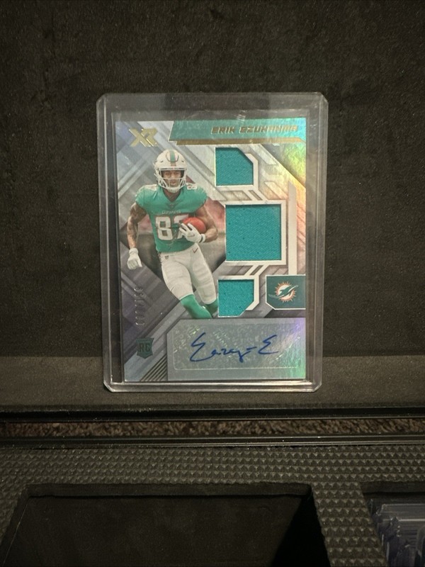 2022 Panini XR - Rookie Triple Swatch Autographs Erik Ezukanma #239 /199