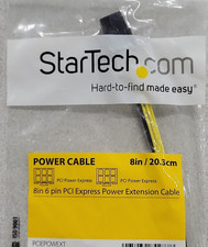 StarTech 8in 6 Pin PCI Express Power Extension Cable Black Yellow PCIEPOWEXT