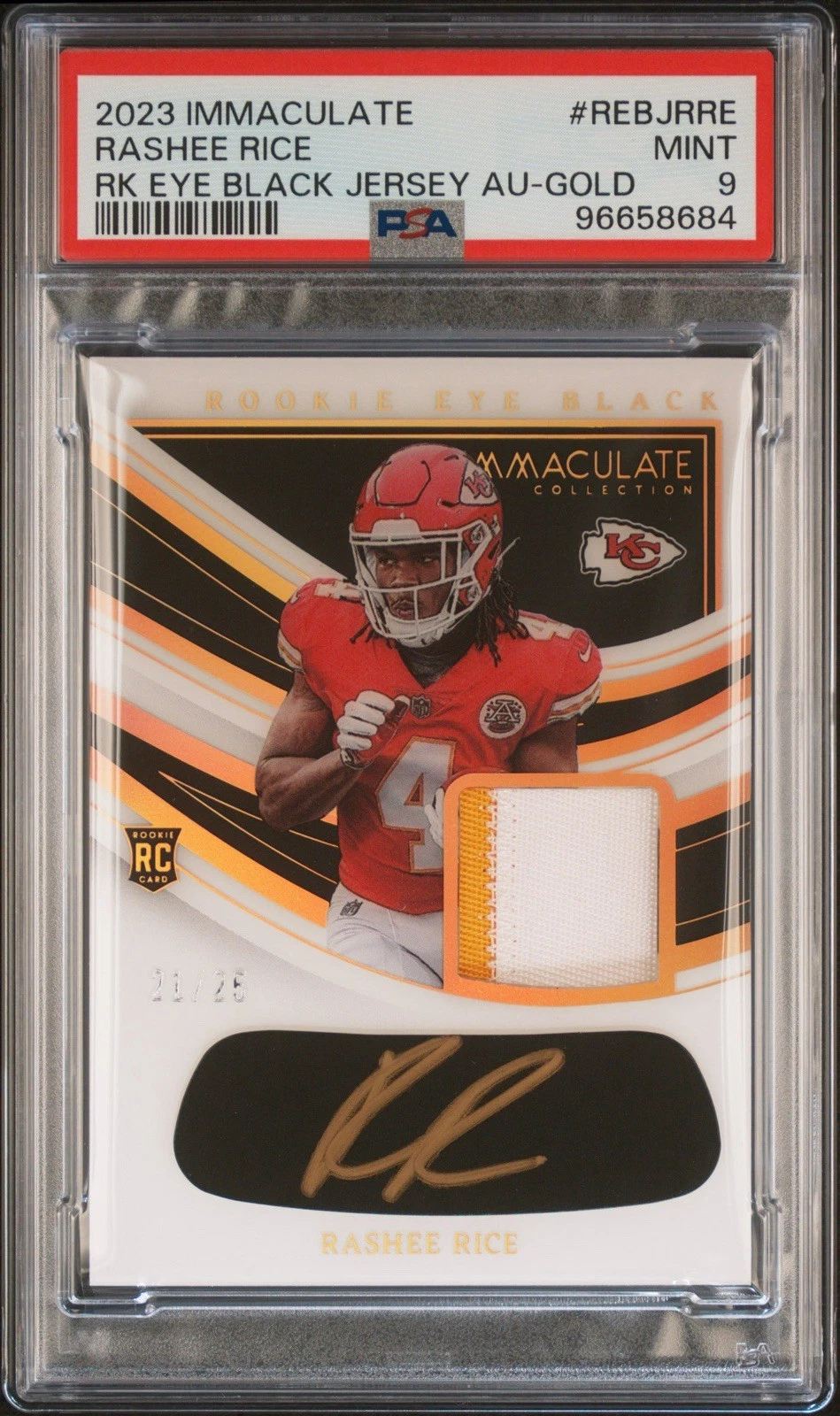 Rashee Rice Panini Immaculate Collection Immaculate Rookie Eye Black Jersey Autographs #REBJRRE Gold