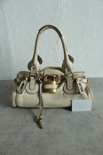 Authentic Vintage Chloe Paddington Bag Beige White