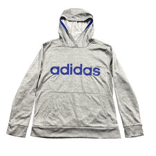 Adidas Hoodie Youth Large 14/16 Blue Hooded Sweatshirt Hoodie Fleece