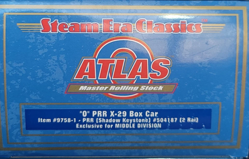 ATLAS 9758-1 "O" X-29 PRR [Shadow Keystone] Box Car #504187 2-Rail - Image 2 of 3