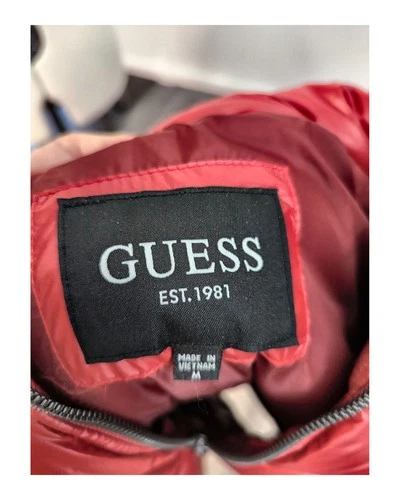 GUESS Men's Red Glossy Hooded Puffer Jacket M 119RN716 image 5