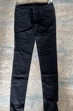 Topshop Moto Women’s Skinny Drainpipe Black Zipped Jeans Uk 10 Size 28 L32