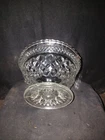 Vintage Anchor Hocking Wexford Pattern Clear Glass Pedestal Candy Dish with Lid