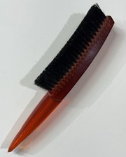 Vintage Fuller Hair Brush Amber 8" Lucite Handle Black Nylon Bristles USA Used