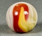 AKRO AGATE 21/32" NEAR MINT POPEYE HYBRID MARBLE KILLER RED & ORANGE — photo 5