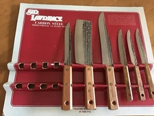 Vintage Sir Lawrence Professional Cutlery Set Carbon Steel 6 Knives In Box