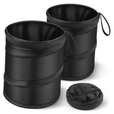 Pack Mini Trash Can for Car, Leakproof Pop-Up Car Trash Can 1 Gallon 2 Black