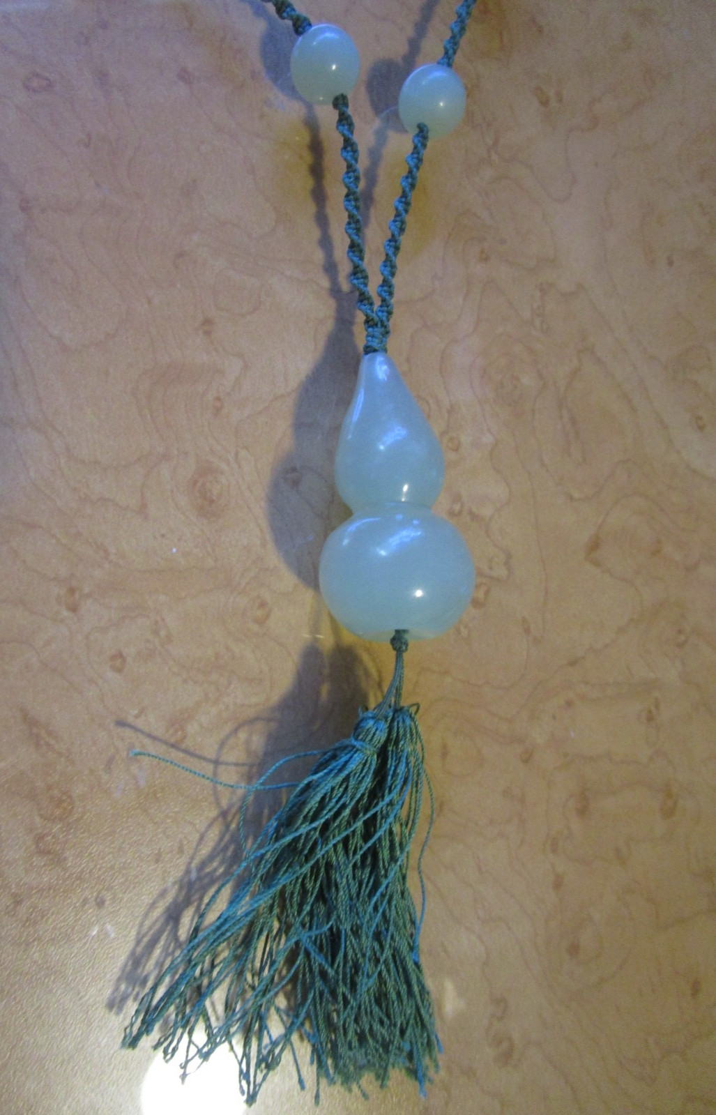 Antique Authentic Translucent 7 Bead Seafoam Gree… - image 1