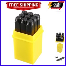 Number Metal Stamp Set, 1/4" 6mm, Digital 0 to 9, Numbers Punch Set Wood Leat...