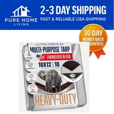 Versatile 10x12 Heavy Duty Tarp - Waterproof, Tear & Fade Resistant, Reversible