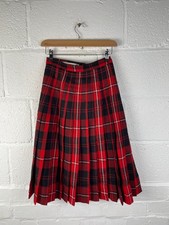Kinloch Anderson Red & Black Plaid 100% Wool Kilt - UK Size 8