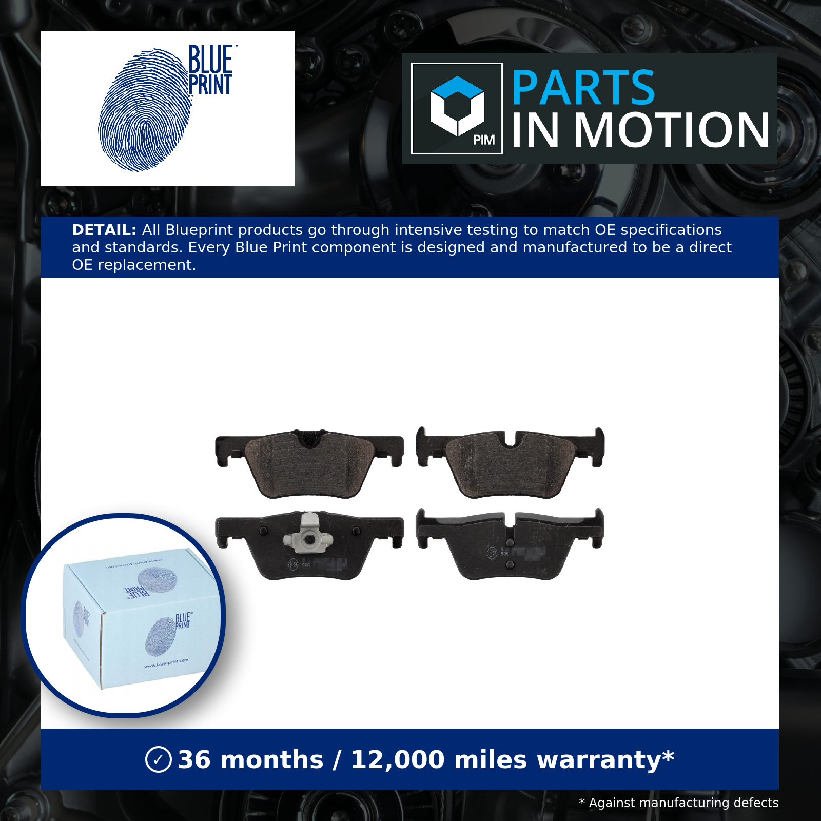 Brake Pads Set fits BMW 320 F34 2.0 Rear 2012 on Blue Print 34206799809 Quality - Image 16