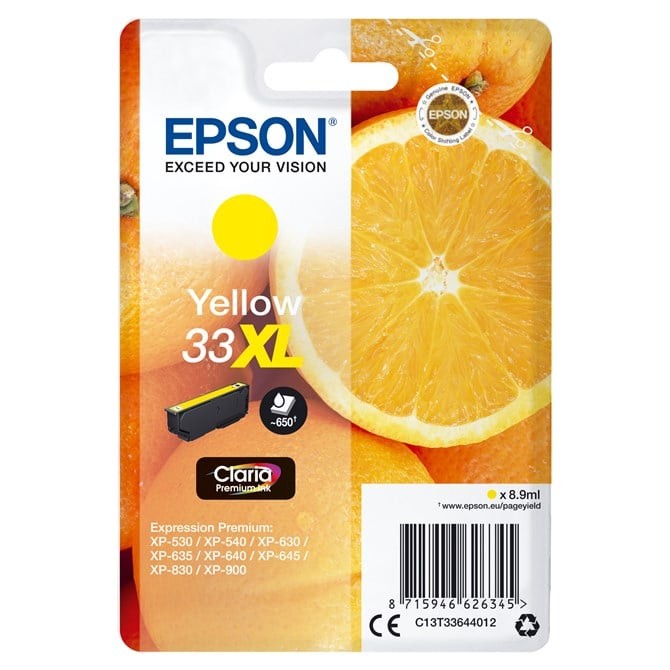 Epson 33XL Yellow Oranges High Yield, Genuine, Claria Premium Ink - Image 4