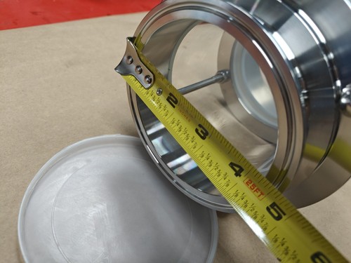 4" Cylindrical Sight Glass with Silicone Seals, TriClamp Ends - Picture 4 of 7