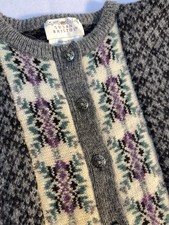 Vintage Susan Bristol Wool Cardigan Sweater M Fair Isle Western Cottagecore