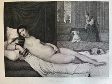 Titian Lenain Quantin etching etching Venus lying nude female nude