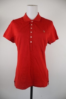 RALPH LAUREN POLOSHIRT DAMEN GR L WOMAN T-SHIRT BAUMWOLLE VINTAGE CASUAL ROT