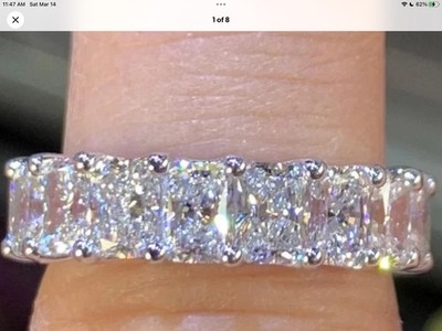 ON SALE 8.11ct D,E,F VVS1-VS1 GIA NATURAL Diamond Eternity Band 