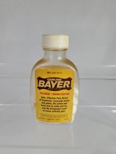 Vintage 1986 Genuine Bayer Aspirin plastic Medicine Bottle
