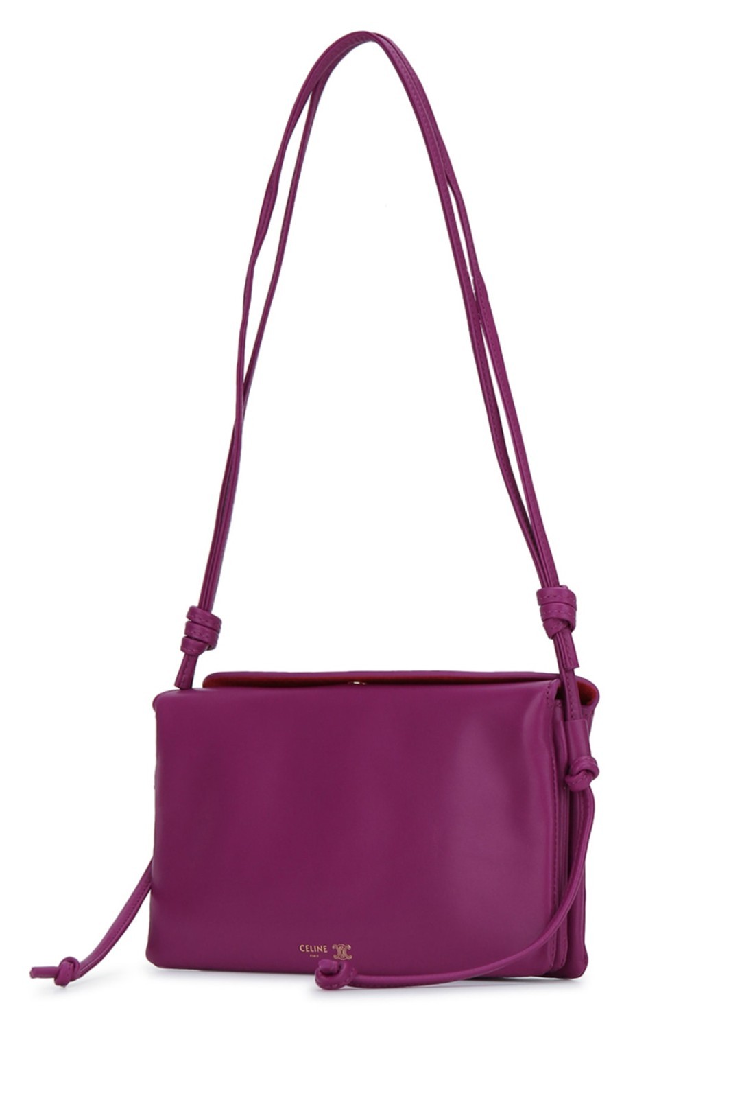 CELINE $1650 Trio In Smooth Lambskin Magenta Mini Bag New & Authentic image 2