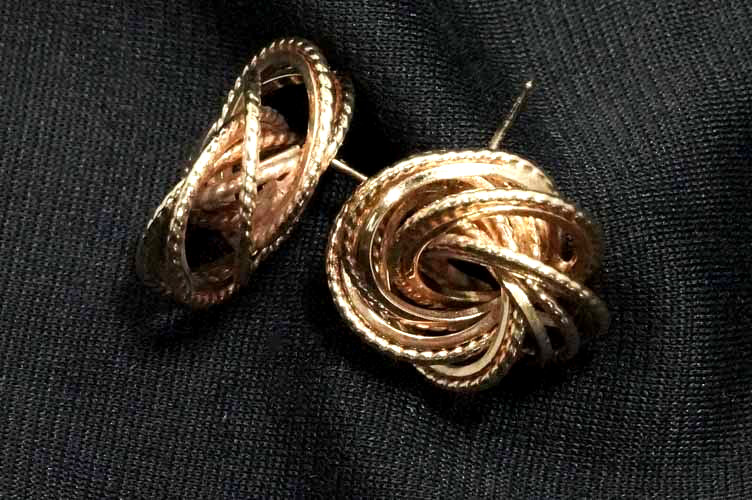 Vintage Solid 14K Gold Earring Multiple Spiral Lo… - image 2
