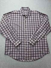 Peter Millar Dress Shirt Mens XL Multicolor Plaid Stretch Cotton Long Sleeve
