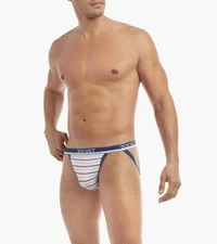 2xist Cotton Stretch Men’s Sports Jock - Americana Pop Stripes - XL (36-39 Inch)