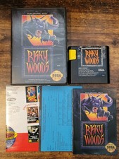 SEGA GENESIS RISKY WOODS - COMPLETE W/RARE POSTER (TESTED & WORKING) 