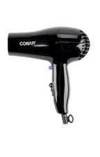 Conair 047BW Compact Black Hair Dryer 1600 Watts 2 Heat Settings Cool Shot