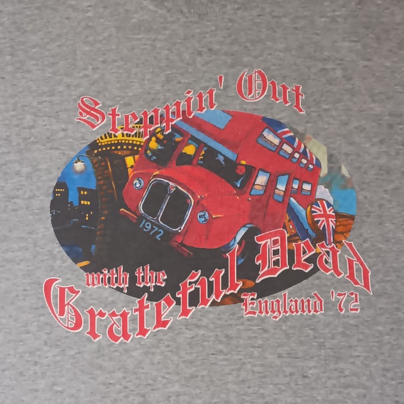 Grateful Dead Steppin Out England '75 Gray T-Shirt Size XL