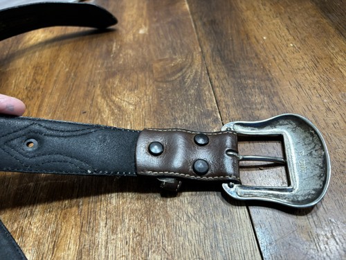 Montana Silver Smiths Belt Used 40” Length N2475401 Nocona Belt Company Brown - Picture 4 of 7