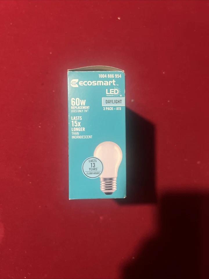 3pk EcoSmart LED Light Bulbs A15 Globe Daylight E12 Base Dimmable 886954 - Image 4 of 4