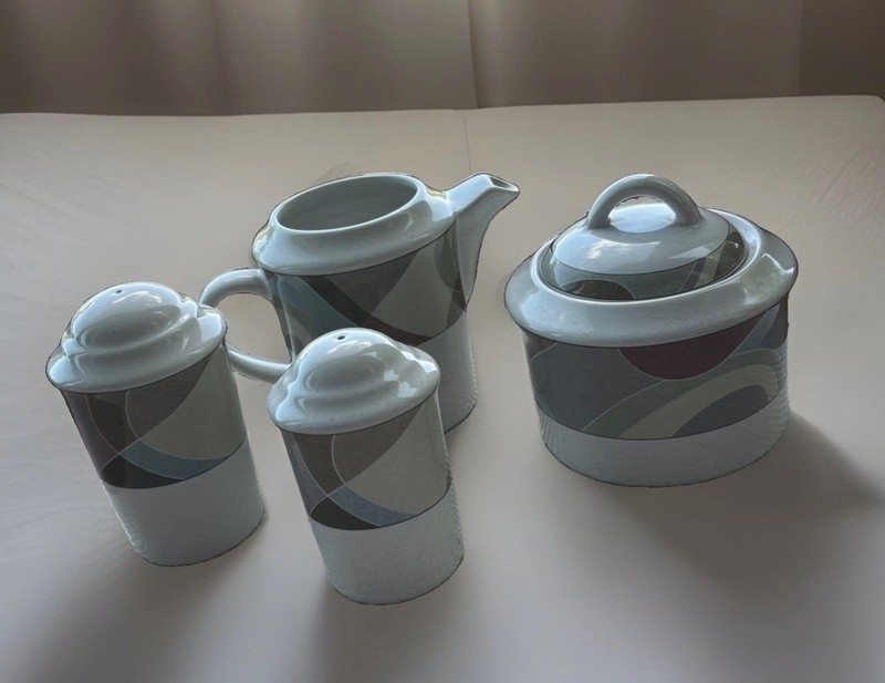 Studio Nova Kaleidoscope Salt & Pepper Cream And Sugar Bowl Set Of 5 Serving PCs