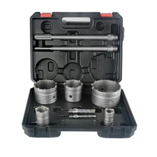9PCS Concrete Hole Saw Kit, Rotary Hammer Core Bit Hole Saw, with SDS Plus an...