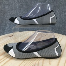 Skechers Shoes Womens 8 Cleo Wham Slip On Ballet Flats 48487TX Black White