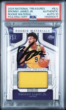 2024 National Treasures Rookie Materials Bronny James Jr. Signed RC Auto 10 PSA