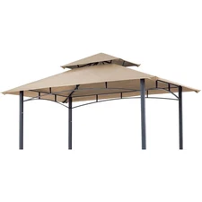 8x5Ft Replacement Canopy Grill BBQ Gazebo Roof Top for Model L-GG001PST-F Beige