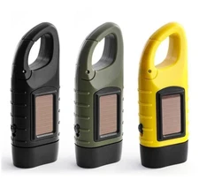 Hand Crank Emergency Solar Panel Survival Flashlight Camping Hiking Backpack