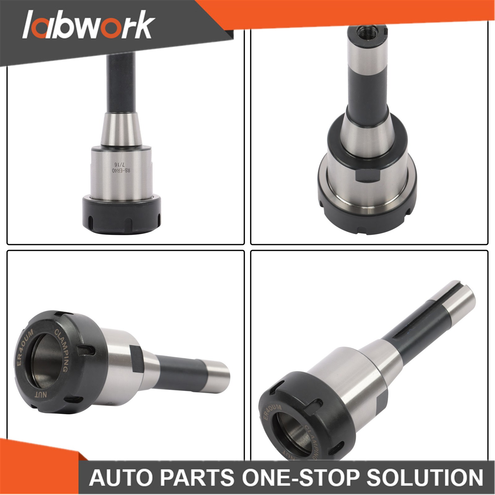 Labwork ER40 Collet 15* Set R8 Shank Chuck Tools For Milling Machine, Lathe