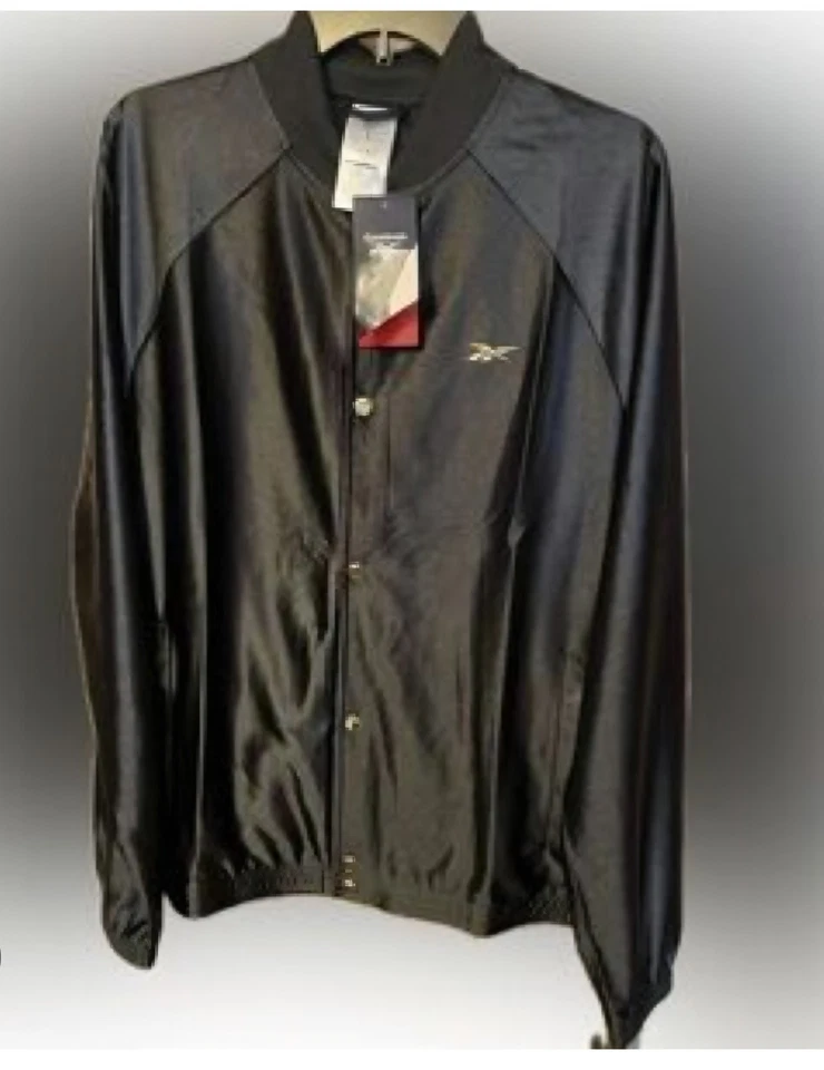 Reebok BB Gold Snap Long Sleeved BlackJacket w/ElasticSleeve Cuffs Size M-L -XL - Image 2 of 4