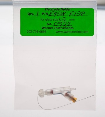 Warner Instruments E45W-F15P Electrode Holder for 1.5mm Glass, Cat. 64-0922