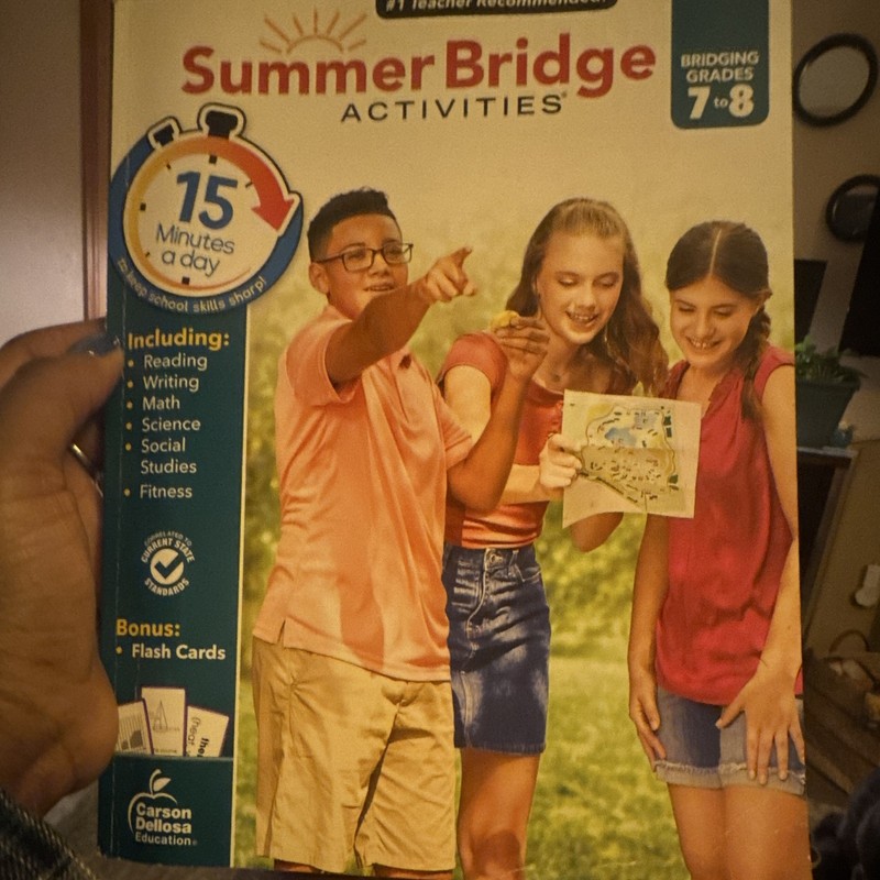 Carson-Dellosa Summer Bridge Activities Workbook Grades 7-8 w/ Flash Cards